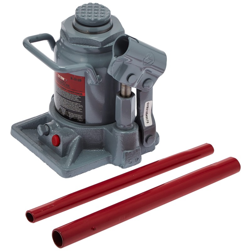 Pro-Lift B-S12D Grey Hydraulic Bottle Jack - 12 Ton Capacity