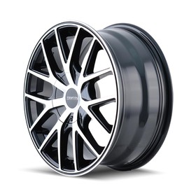 TR60 17x7.5, Bolt Pattern: 5x112/120, Offset: 42, BLACK/MACHINED FACE/BLACK RING, set of 1