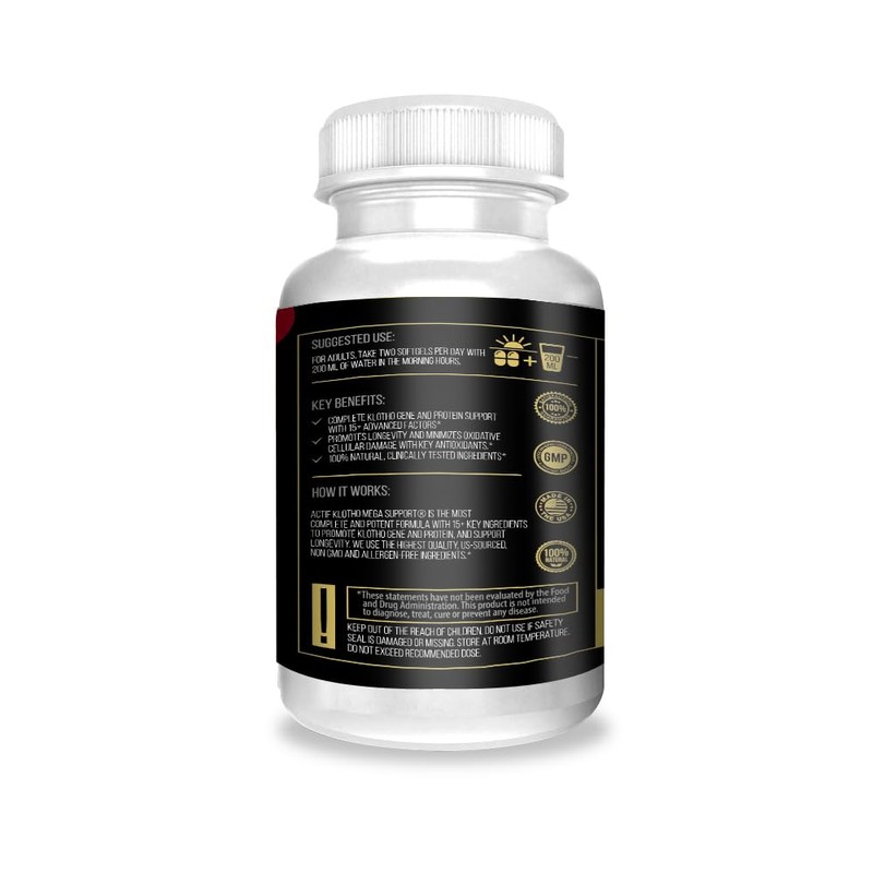ACTIF Klotho Mega Support with 15+ Advanced Factors for Longevity