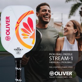 Pickleball Paddle Stream-1 Lite - Fiberglass Surface, 13mm Polypropylene Honeycomb Core, Lightweight, Extended Reach, USAPA Approved - Maximum Speed, Control, and Power