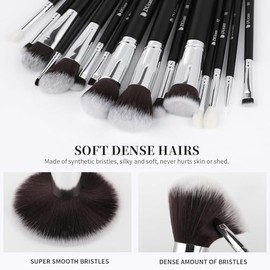 Ducare Brochas Maquillaje Profesionales 15pcs Set Brocha Kabuki Base Mezcla Polvo Rubor Correctores Sombras Ojos