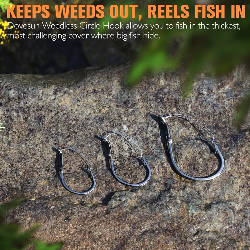 20PCS Weedless Hooks Weedless Circle Hooks for Catfish Bass Fishing