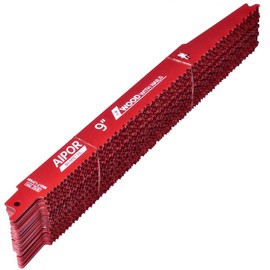 AIPOR 30 Pack Reciprocating Saw Blades, 9 Inch 6/12 TPI Bi-Metal Reciprocating Saw Blades, Demo Demon Reciprocating Saw Blade for Nail-Embedded Wood, PVC Pallets, Garden Pruning, Tree Trimming etc.