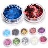 Ipetboom 12 Boxes Heart Shaped Nail Art Sequins Glitter Nail