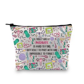 BDPWSS Midwife Gift Certified Nurse Midwife Gifts Gynecologist Gift A Truly Great Midwife is Hard to Find OBGYN Makeup Bag (Great Midwife bagCA)