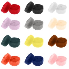 Velcro Tape for Sewing, Velcro Tape, Double-Sided, 1 Metre Velcro for Sewing, Extra Strong Hook Tape and Velcro Tape, Nylon Fabric Tape for Clothing, DIY, Crafts, Fabrics and Clothing, 12 Colours