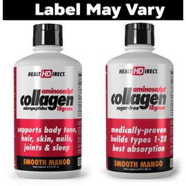 HEALTH DIRECT AminoSculpt Sugar-Free Collagen Supplement - High Potency Medical-Grade Protein for Hair, Skin, Nails & Joints, Grass-Fed, Non-GMO, Liquid Collagen - Smooth Mango - 30 Fl Oz