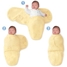 SwaddleMe 10500 - B2Y Neugeborenes/Baumwolle/gelb - Schreibabys Ganzkörper Pucksack Small