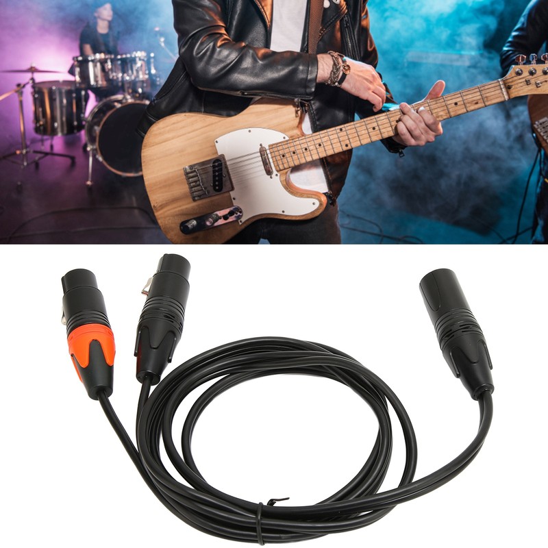XLR Male to Dual XLR Female Cable Y Type Splitter