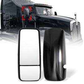 High Soar Door Mirror for Kenworth T660,Rear View Mirror Assembly with Heated Defrost for Kenworth T600 T800 T170 T270 T370 T440 T470 Passenger Side Right Side (Black)
