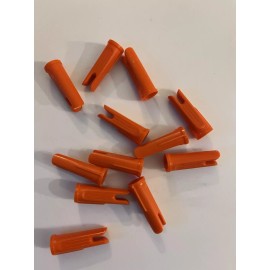 No Label 1 DZ ORANGE VINTAGE TRADITIONAL ARCHERY STYLE INDEX ARROW NOCKS 11/32”