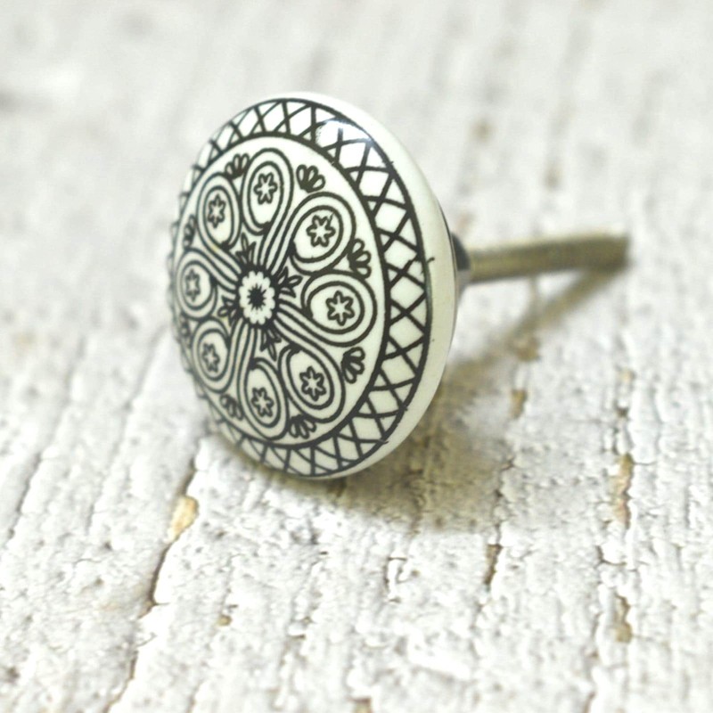 ARTISNO Hand Painted Mandala Ceramic Cabinet Drawer Pull/Use for Cupboard,