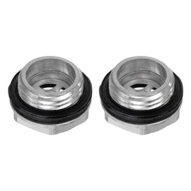 sourcing map 2pcs Air Compressor Oil Sight Glass G1/2" Male Thread Liquid Level Gauge Aluminum Alloy Hex Head Oil Indicator Window with O-Ring for Air Compressor Gearbox Tanks, Silver