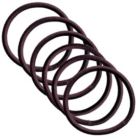Craft Shop CLAN Japanese Hair Rubber Thick Set of 6 (4.3 mm) Thick (Brown)