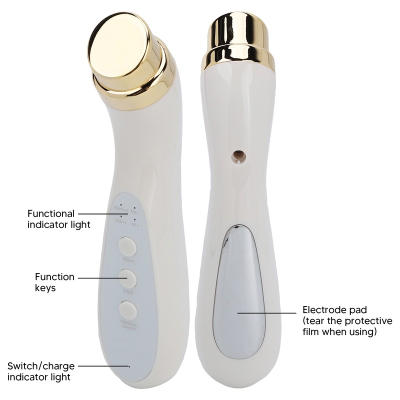 Facial Beauty Massager Hot Compress Vibration EMS Microcurrent Skin Tightening