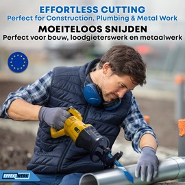 Effektwerk Reciprocating Saw Blades for Metal (5 Pieces), Metal Cutting Sabre Saw Blade Set, Bi-Metal Steel Sabre Sawblades w/ 18 TPI (Teeth per Inch)