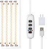 SunStream LED Grow Light Strips, 4-Pack with Timer Remote and