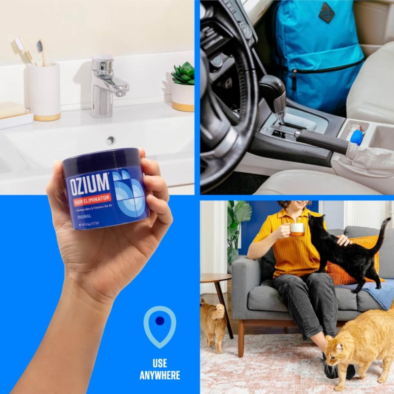 Ozium 4.5 Oz. Odor Eliminating Gel for Homes, Cars, Offices