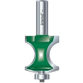 Trend CraftPro Traditional Torus Router Cutter, 1/2 Inch Shank, 37mm Cut Diameter & 40mm Cut Length, 13.5mm Radius, Tungsten Carbide Tipped, Bearing Guided, C260X1/2TC