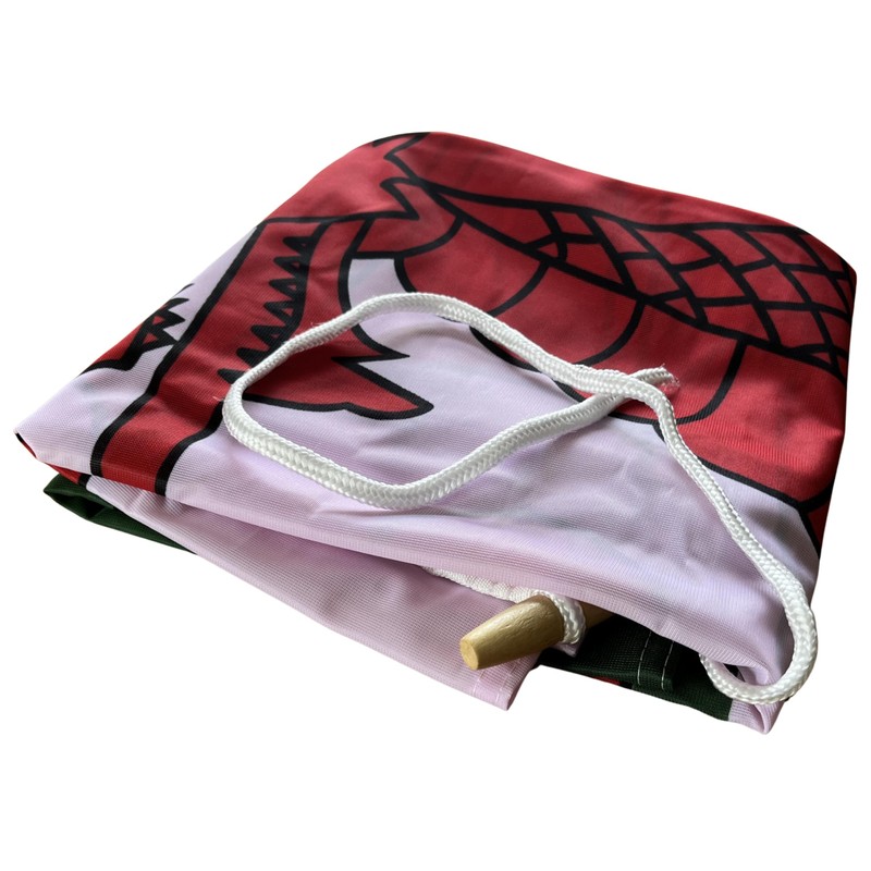 NWFlags Wales Flag 150gsm Nylon Rope & Toggle 5ft x