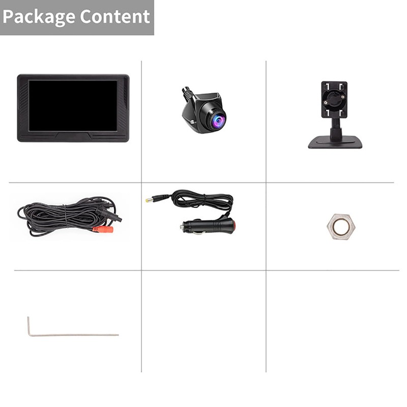 B-Qtech Vehicle Backup Camera and Monitor System Rear View Reverse