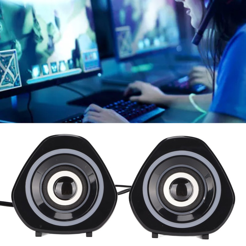 Desktop Speaker USB Powered Heavy Subwoofer Desktop Mini LED Speaker