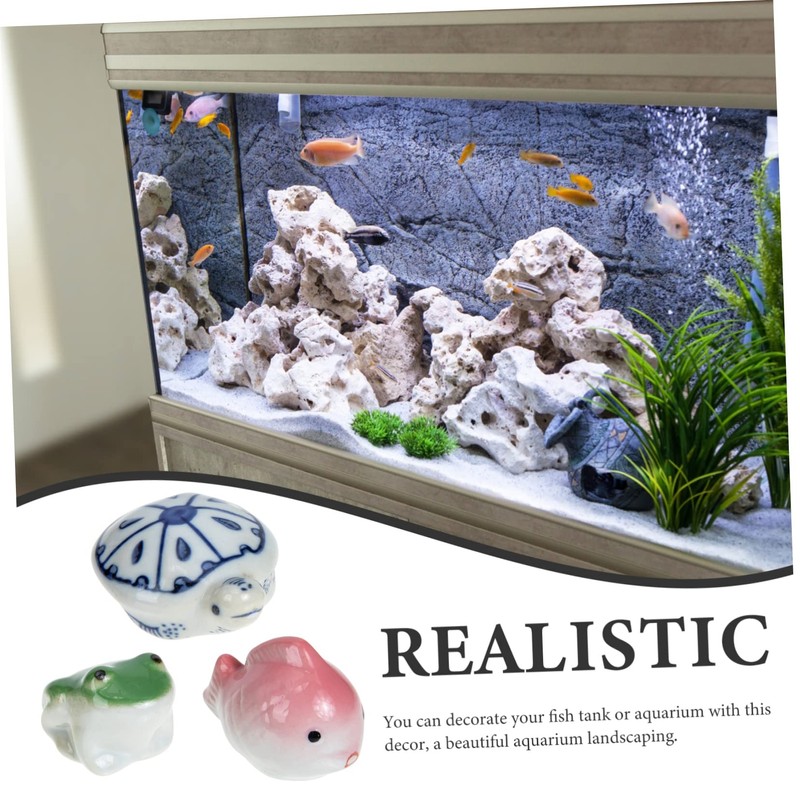 Ipetboom Aquarium Sand Decorative Balls 3pcs Ceramic Floating Decors for