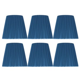Beufee 6Pcs Blue Fabric Lamp Shades Replacement, Clip On Chandelier Lamp Shades Small Lampshades for Table Lamps Crystal Chandelier Wall