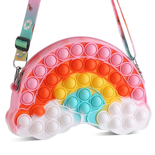 GOHEYI Pop Shoulder Purse Fidget Toys Bag for Girls and