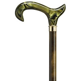 Harvy 972100 Acrylic Green Derby Handle Cane Color: Green