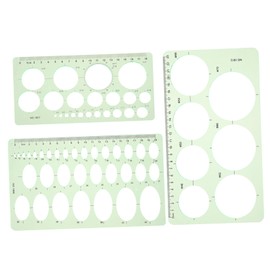 HOODANCOS 3pcs Ellipse Template Circle Stencils Engineering Rulers Students Drawing Template Drawing Stencils Student Ruler Circle Templates for Drawing DIY Template Light Green Plastic