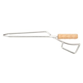 Fire Pit Tongs Heavy Duty Stainless Steel Lengthen Widen Thicken Beech Wood Handle Fire Tongs for BBQ Fireplace