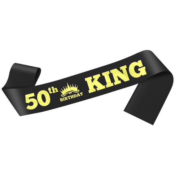 50th Birthday King Sash 50th Birthday Decorations for Men Funny