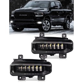 NORTHYUN Led Fog Lights, Waterproof IP67 Ram 1500 Fog Lights,Clear Lens Bumper Light for Dodge Ram Compatible with 1500 2019-2021, 2019-2022 Dodge Ram 2500 3500 (1 Pair 1921 Ram Fog)