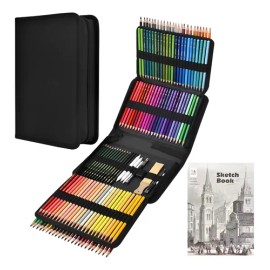 145 piezas kit de dibujo profesional 120 dibujo lapices de colores 25 sets de herramientas de dibujo para niños niñas adolescentes Ununmx