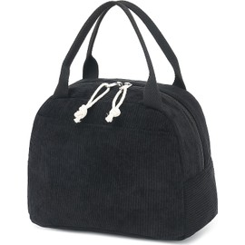 BLUBOON Lunch Box for Women Insulated Lunch Bag Kids Cute Lunch Tote Bags Reusable Cooler for Work Picnic Travel (Black)