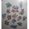 Unbranded Blue and Pink Floral Stickers- 30 stickers-2 ea of