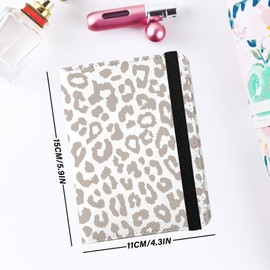 GABraden Cute Passport Holder and Holder Combo Passport Cover with RFID Blocking Women Men Compatible Wallet Credit Card Protector(Grey Leopard Cheetah Pattern)