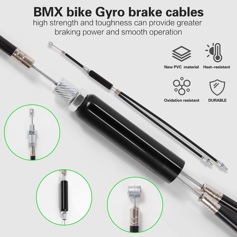 BMX Bike Gyro Brake Cables Front + Rear (Upper +