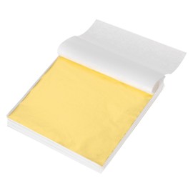 MECCANIXITY 300 Pcs Gold Leaf Sheets 5.5" x 5.5" Imitation Gold Foil Sheets for Crafts,Picture Frames,Sculpture,Nails and DIY Arts Decoration,Champagne Gold