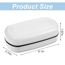 Wanmu Travel Soap Container, Leakproof Soap Case with Lid, Portable Soap Dishes, Soap Holder with Removable Draining Layer for Traveling, Camping, Gym, Bathroom, Travel Essentials