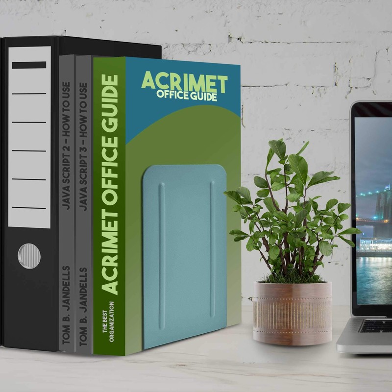 Acrimet Steel Metal Bookends for Shelves, Heavy Duty, for Large