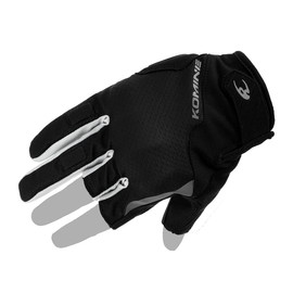 Komine GK-2603 Protective 3 Fingerless Mesh Gloves for Motorcycles Light Grey Black XL
