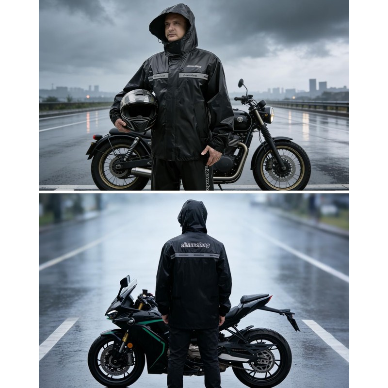Men's Waterproof Rain Suit,Windproof All-Weather Jacket & Pants Set for