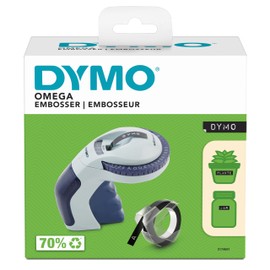 DYMO Omega Prägegerät | kleines Beschriftungsgerät mit Dreh-klick-System und ergonomischem Design | für zu Hause und für Bastel- und Hobbyprojekte (£/€, Ä, Ö und Ü)