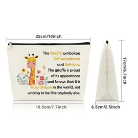 Sazuwu Cute Giraffe Gifts for Animal Lover Makeup Bag Inspiration Perfect Gifts for Giraffe Lovers Mom Girl Daughter Friends Sisters Bestie Women Gift for Christmas Birthday Thanksgiving Cosmetic Bag