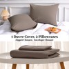 NEXHOME PRO Duvet Cover Set King Size Linen Look Organic