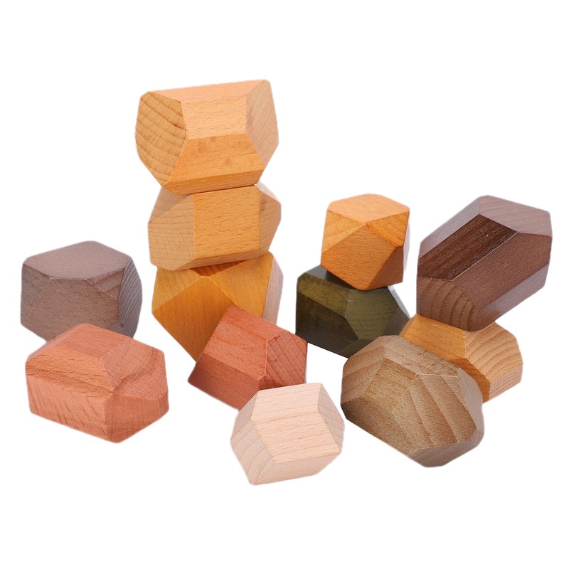 Wooden Stacking Game Building Blocks Educational Desktop Games for Kid