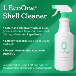 ecoone Deep Clean Kit Comes with Spa & Hot Tub Filter Cleaner, Pipe Cleaner, Hot Tub Shell Cleaner, & Filter Boost | All-Natural, Chlorine-Free, & Fragrance-Free Spa Cleaners | Deeply Cleans