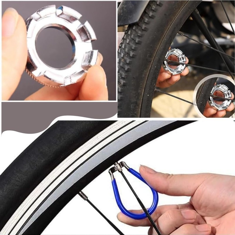 Jindizi Bicycle Spoke Wrench Tool Set, Tire Lever Nipple Wrench,